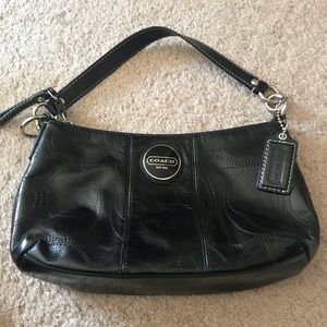 Authentic Coach black patent leather purse